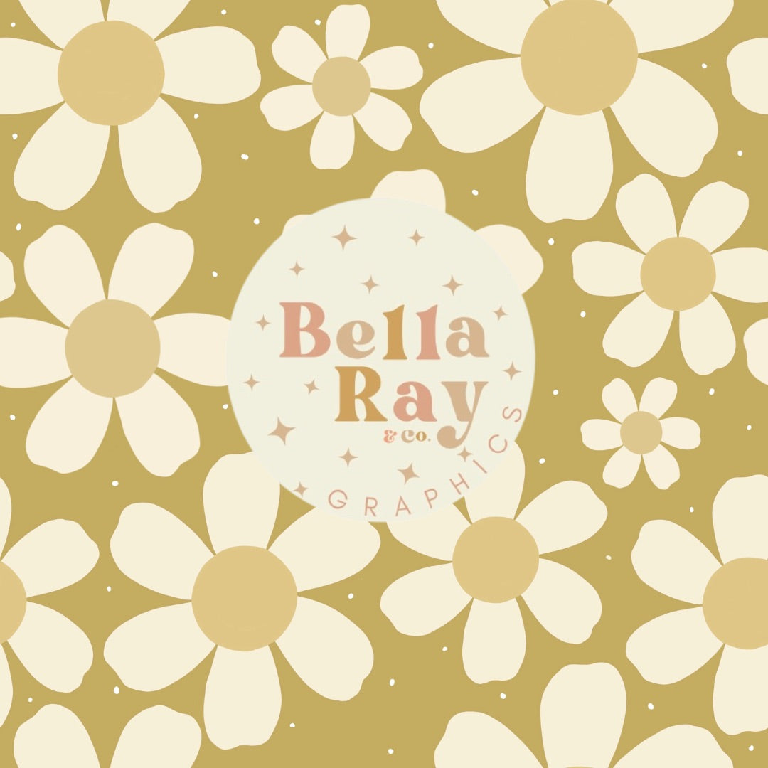 Green Retro Daisies