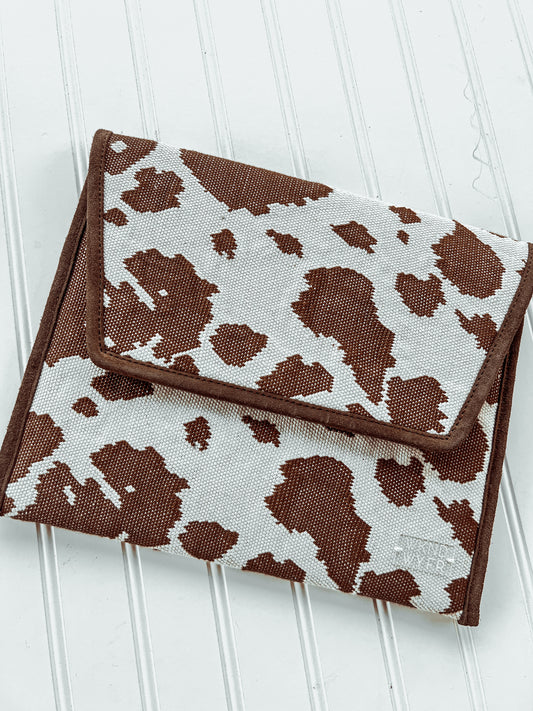 Cow printed weekend hard wallet bag