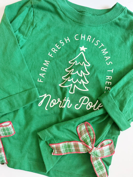 North Pole side bow long sleeve tee 4t