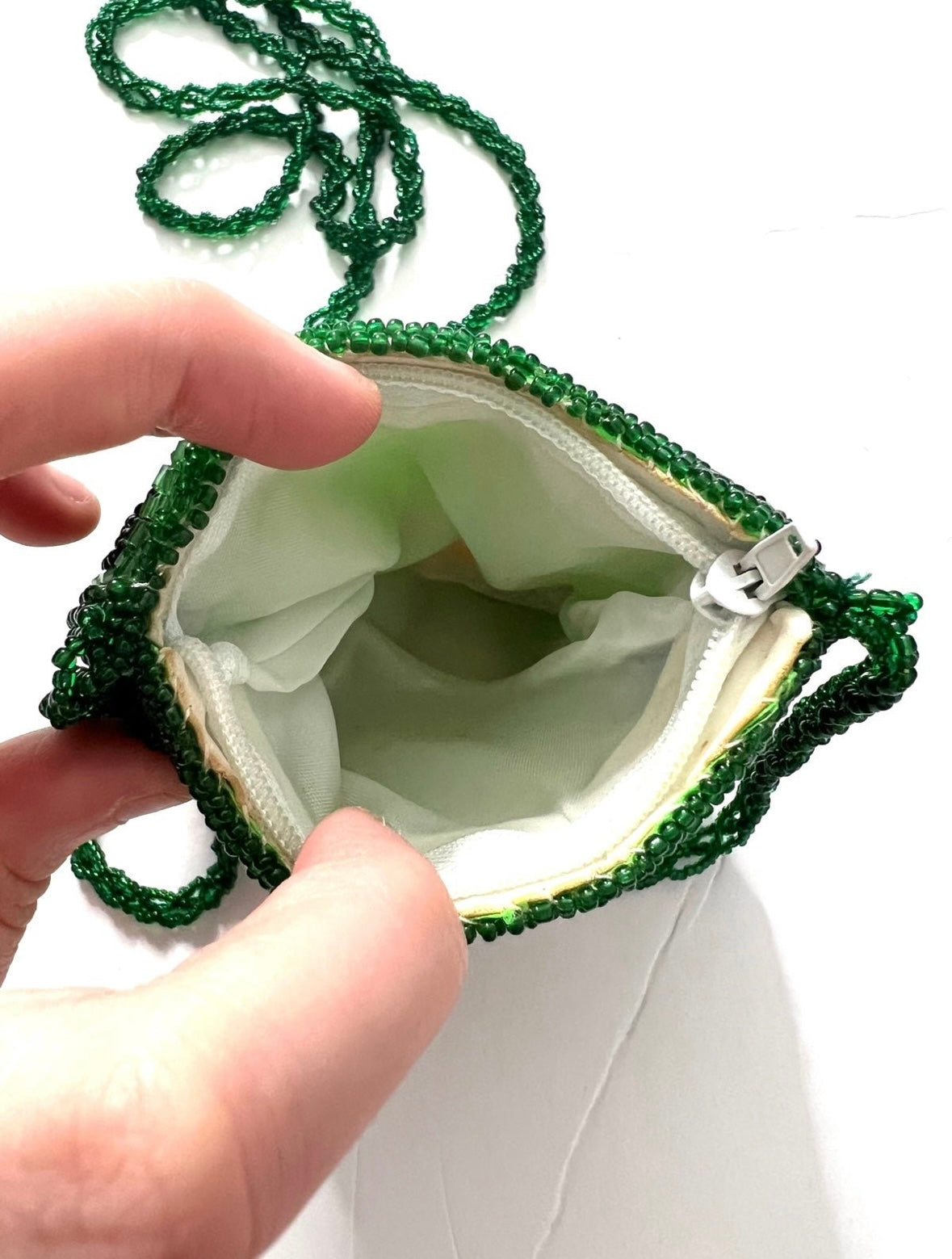 Beaded frog purse