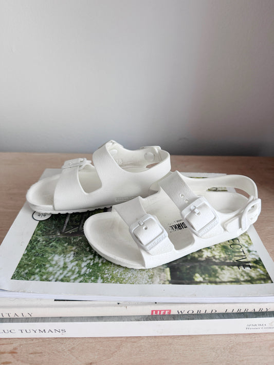 Birkenstocks Milano EVA kids white sandals 10C