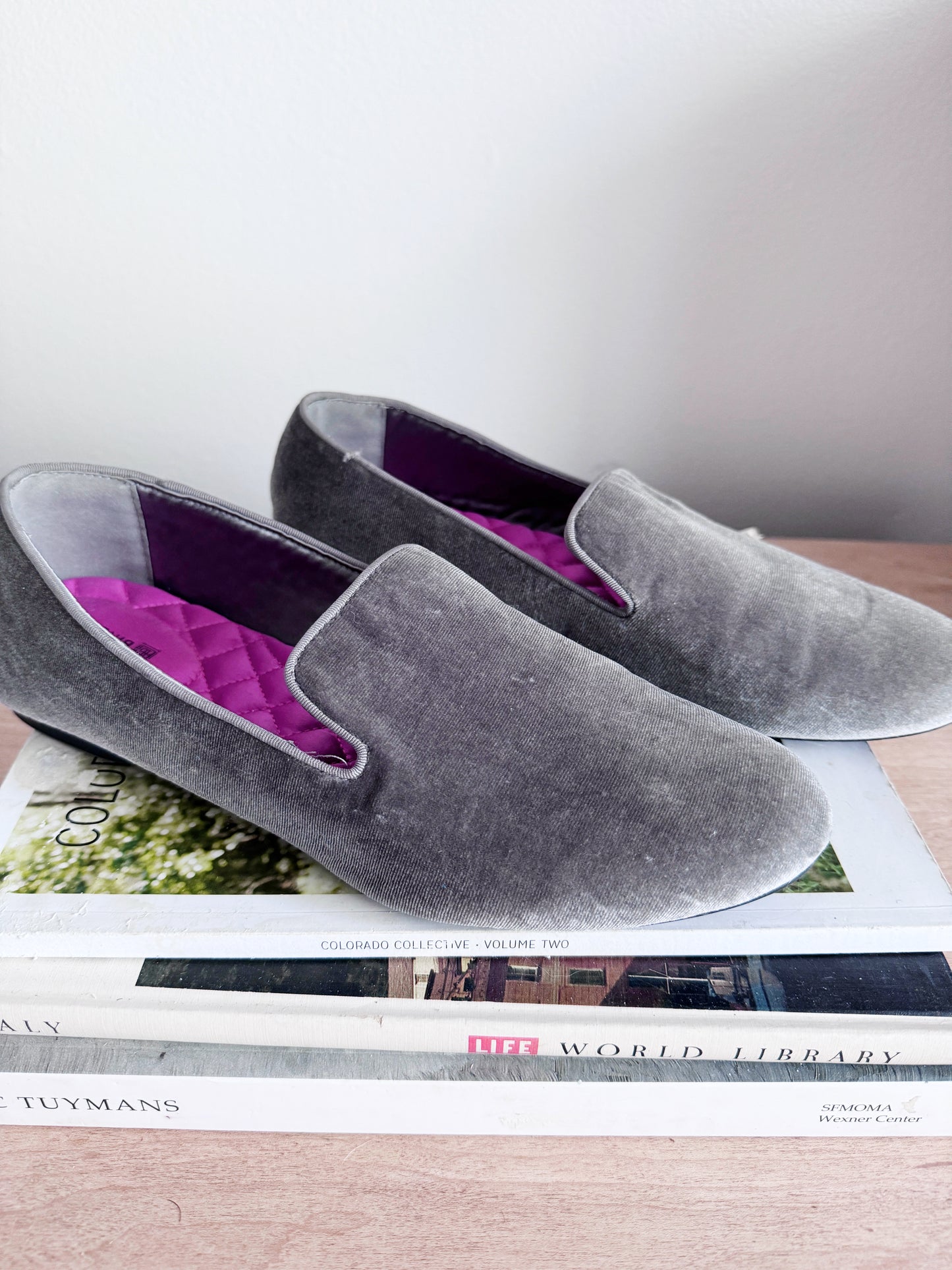 Grey suede Birdies slip on shoes with memory foam Women’s 10