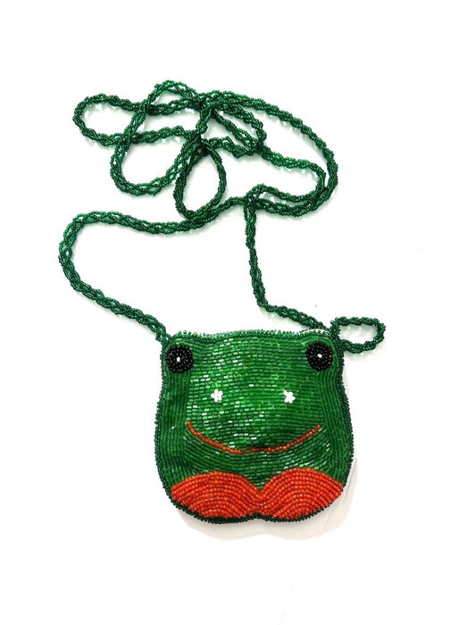 Beaded frog purse