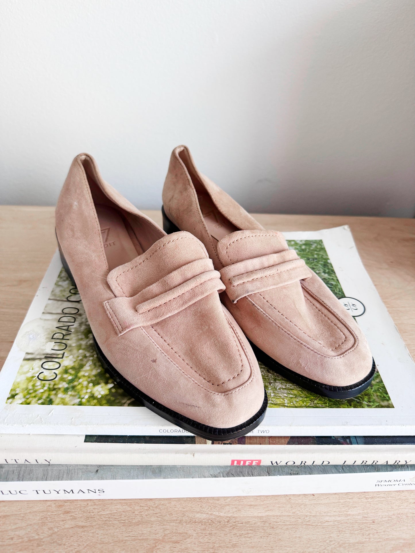 Edit 27 beige slip on shoes dress shoes 5.5