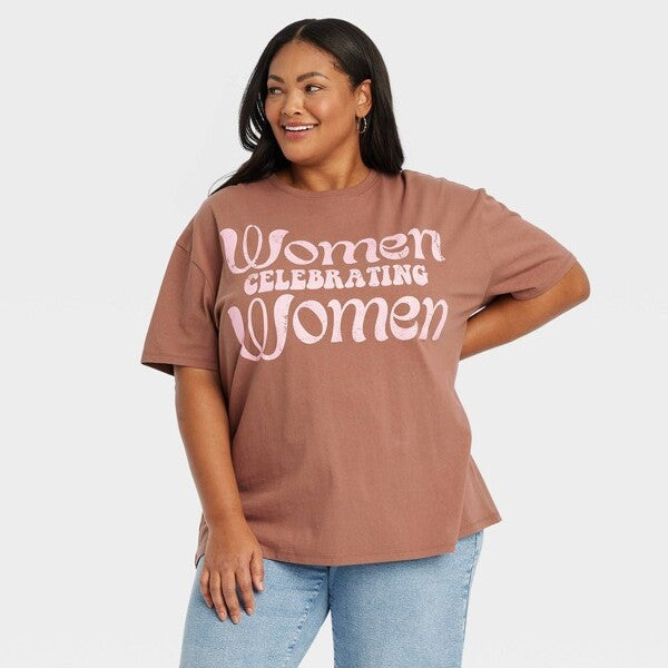 Women celebrating women brown tee size XL