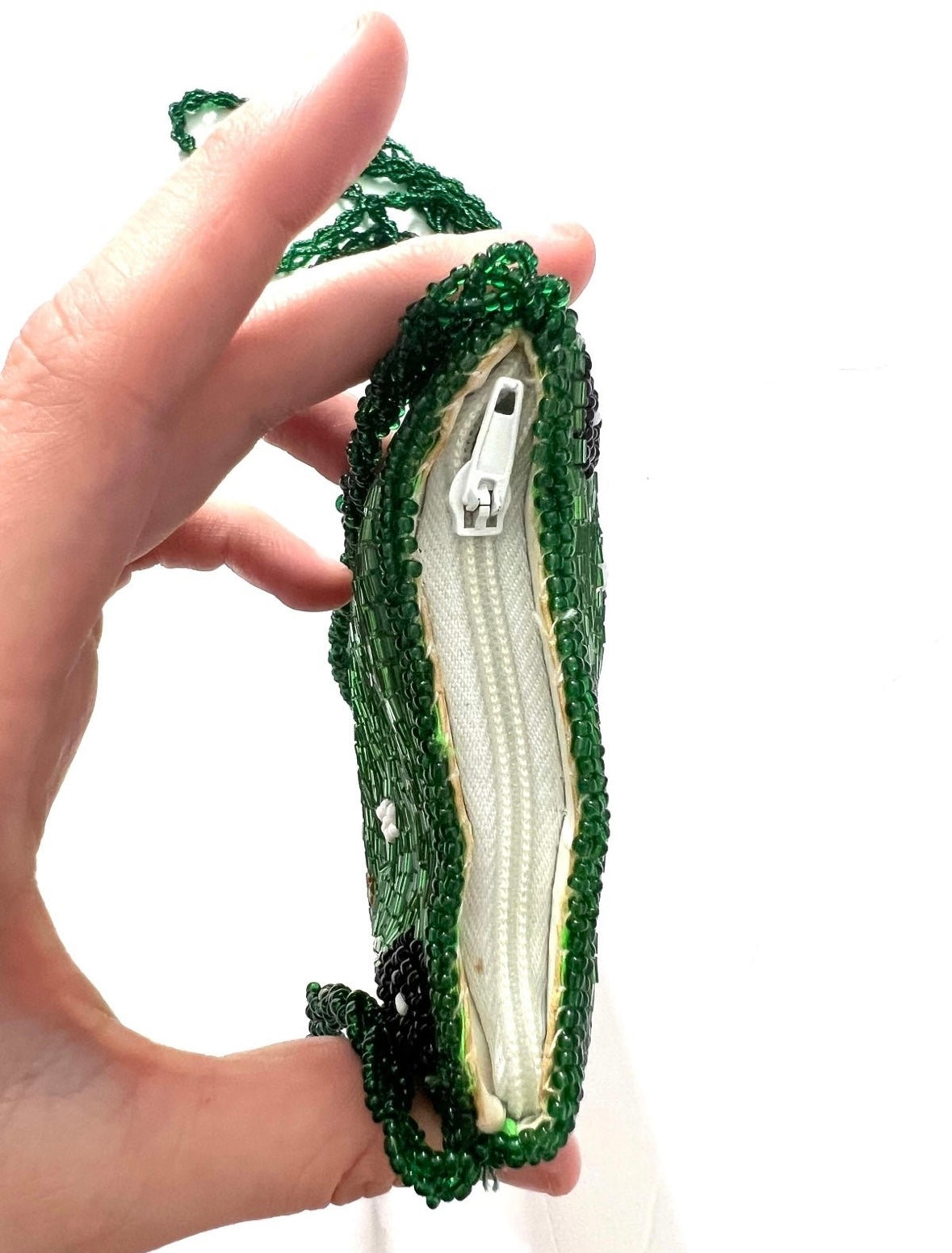 Beaded frog purse