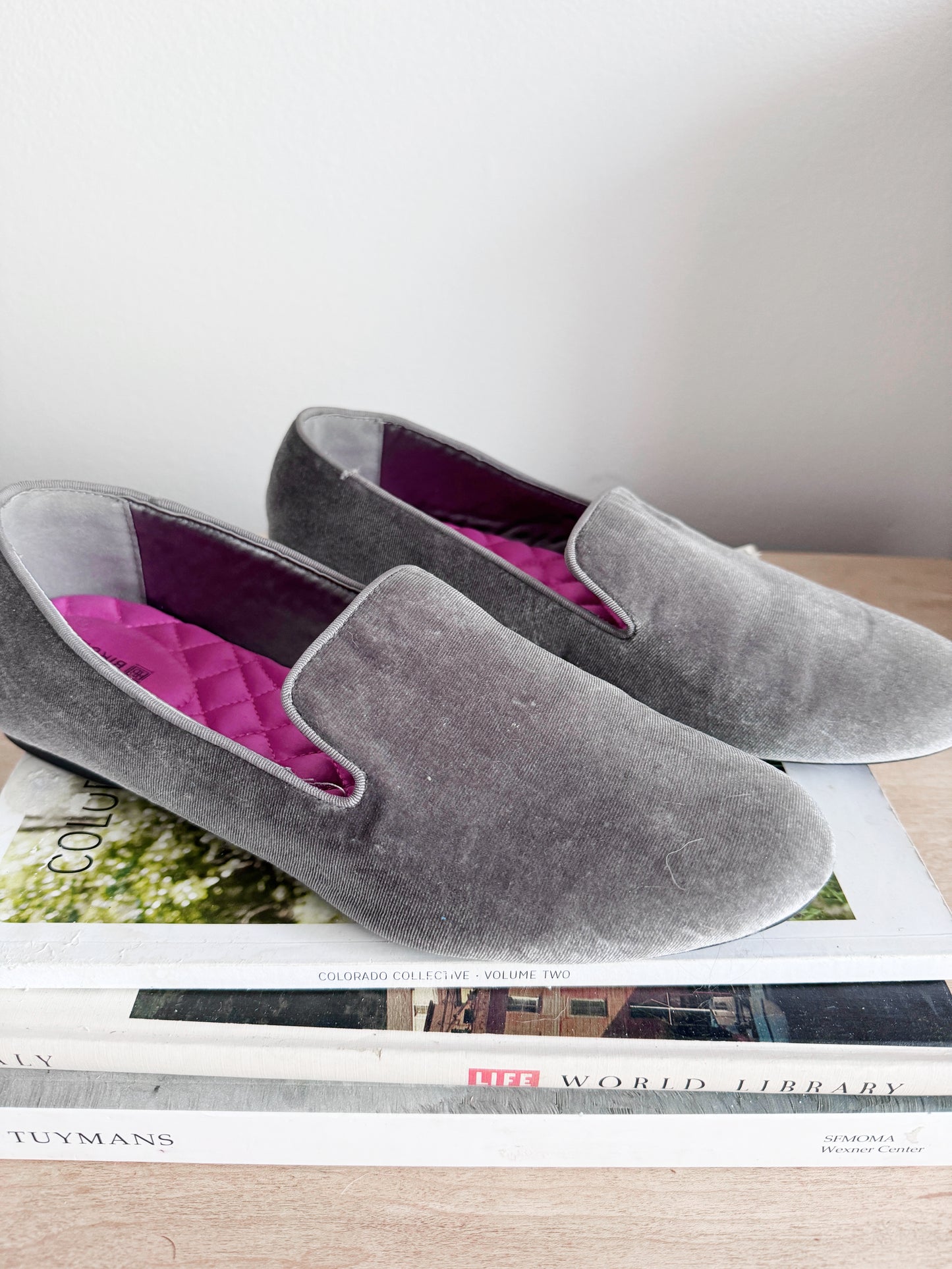 Grey suede Birdies slip on shoes with memory foam Women’s 10