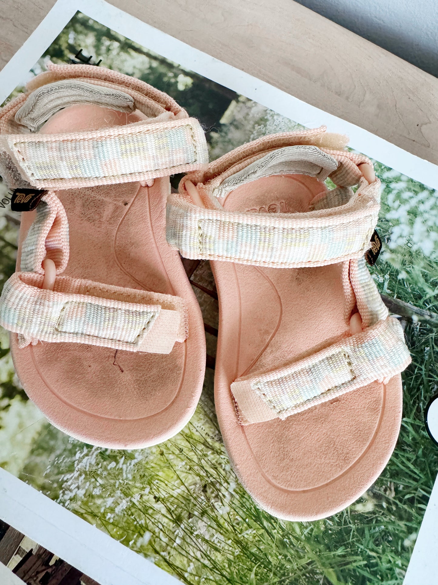 Tiny baby Teva sandals 4C