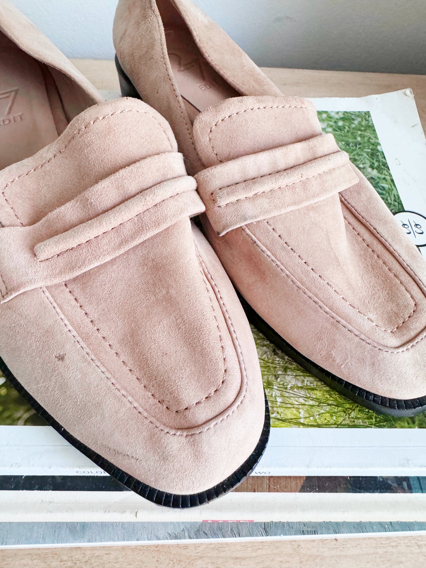 Edit 27 beige slip on shoes dress shoes 5.5